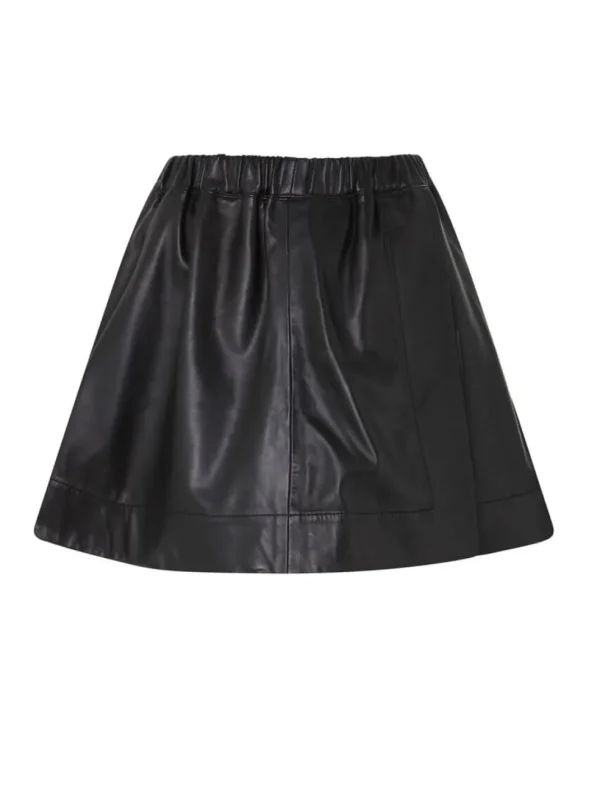 Alba A-Line Leather Mini Skirt