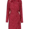 Blurry Heart Silk Embroidered Dress