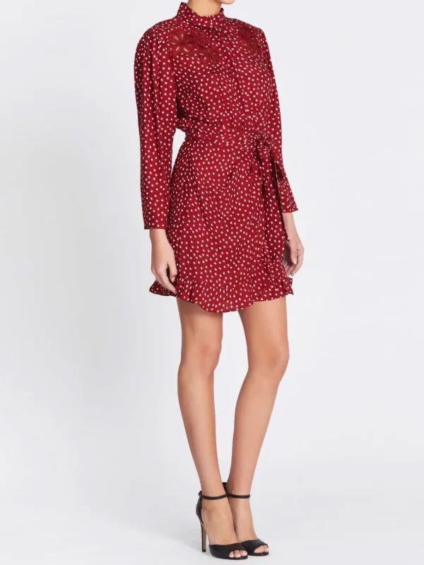 Blurry Heart Silk Embroidered Dress