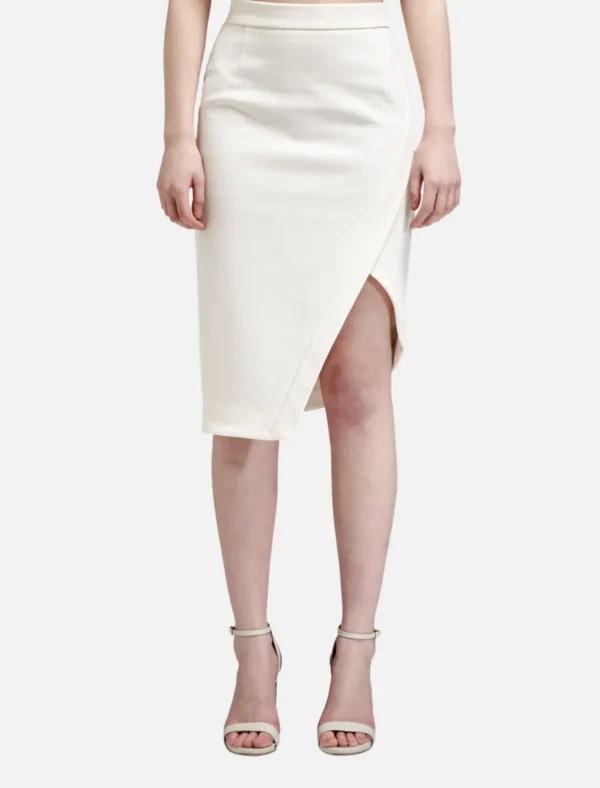 Bonded Silk Wrap Split Skirt