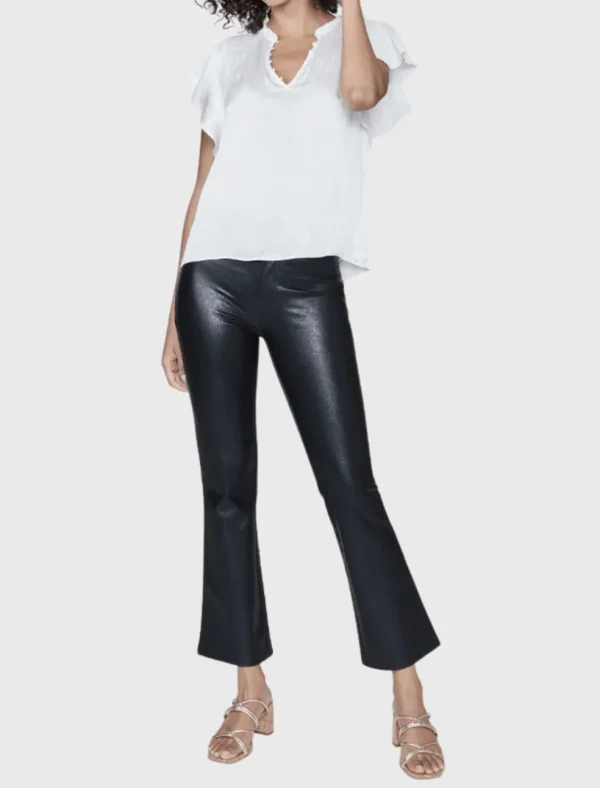 Claudine Vegan Leather Ankle Flare Pant