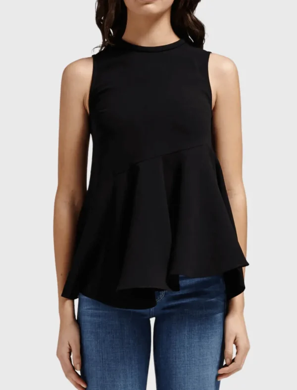 Crepe Flare Hem Tank