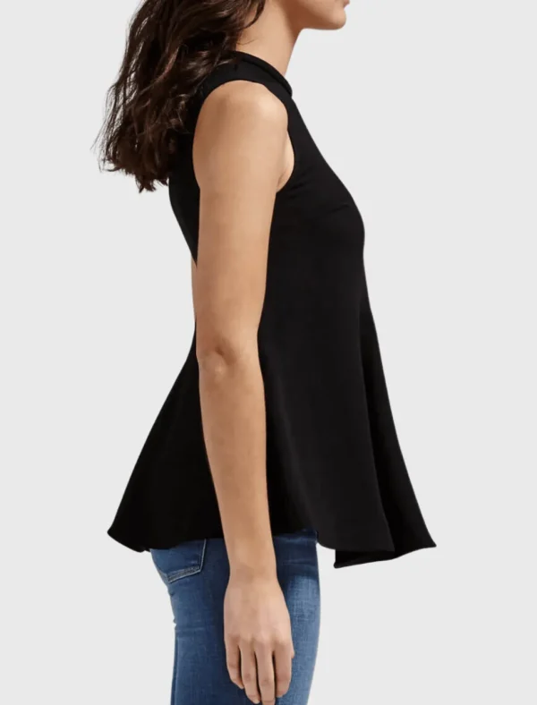Crepe Flare Hem Tank