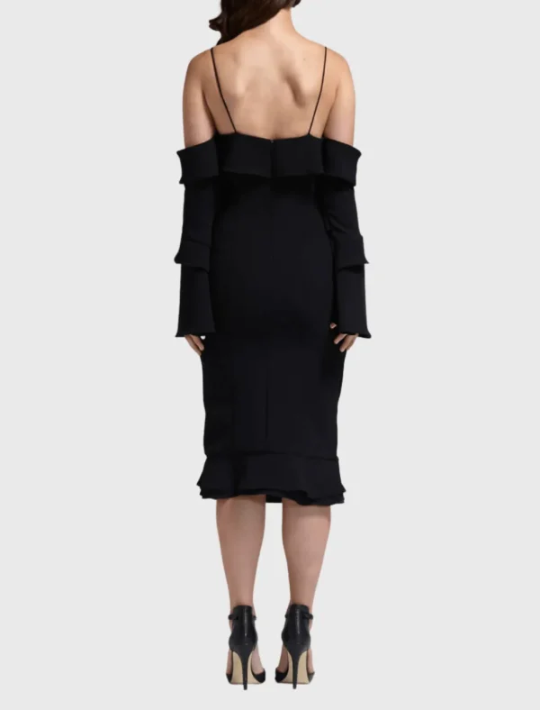 Crepe Spiral Sleeve Dress