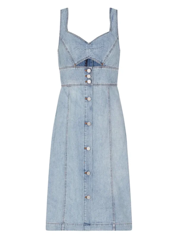 Drapey Denim Cut-Out Dress