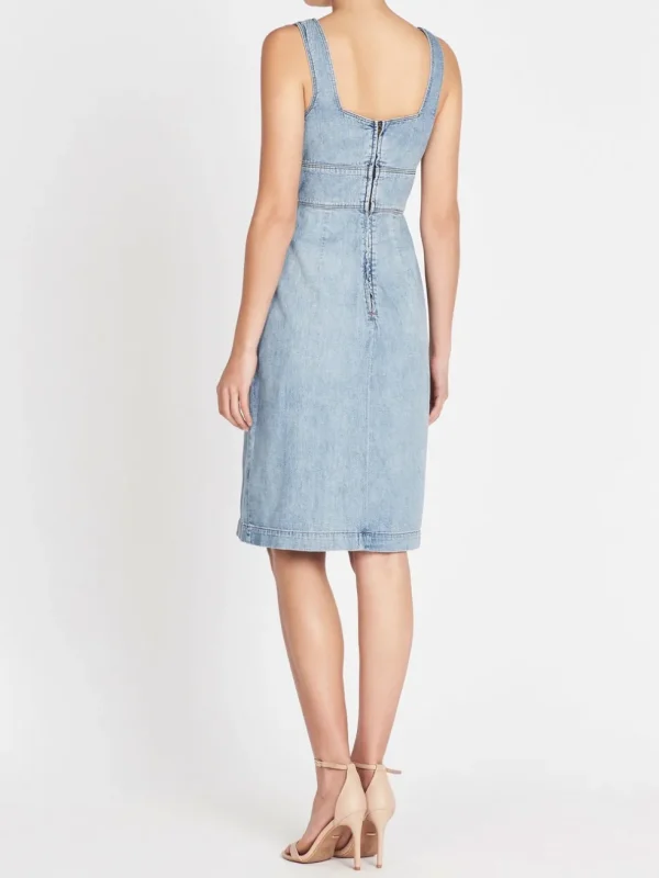 Drapey Denim Cut-Out Dress