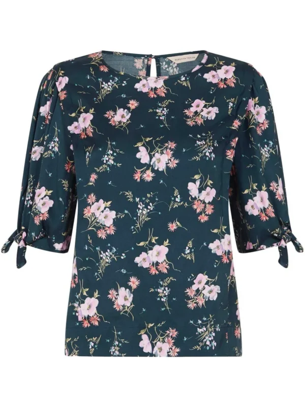 Emilia Print Silk Twill Tie Top