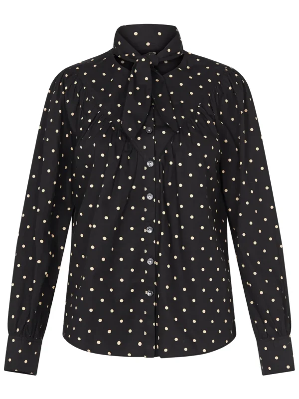 Estelle Dot Scarf Neck Top