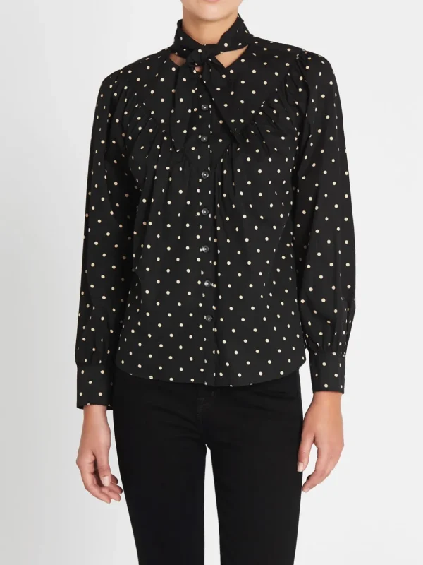 Estelle Dot Scarf Neck Top