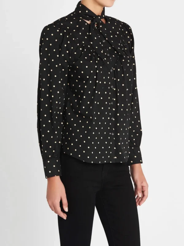 Estelle Dot Scarf Neck Top