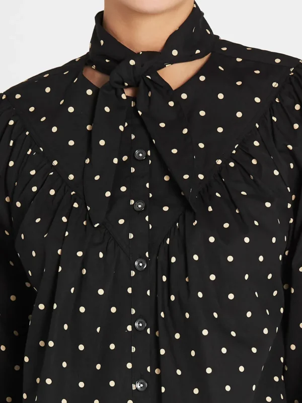 Estelle Dot Scarf Neck Top