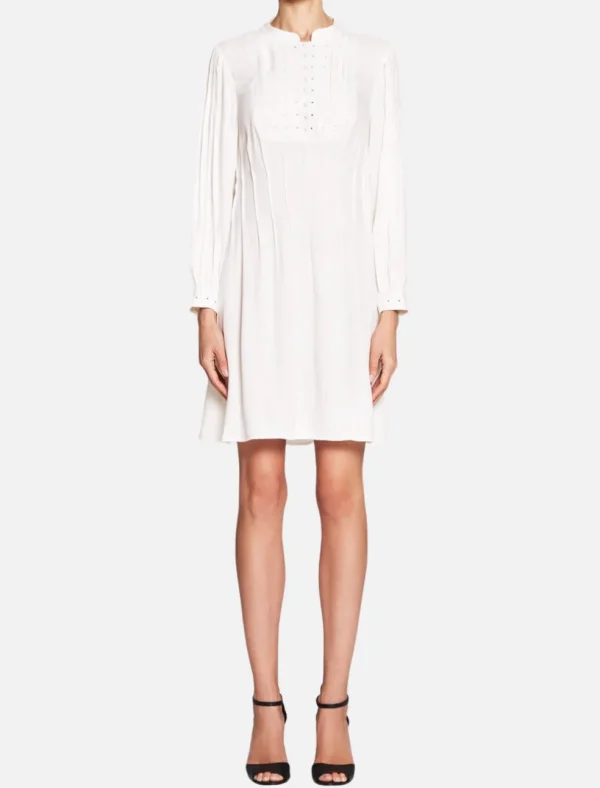 Eyelet Pleated Dress