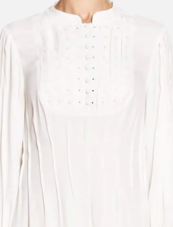 Eyelet Pleated Dress