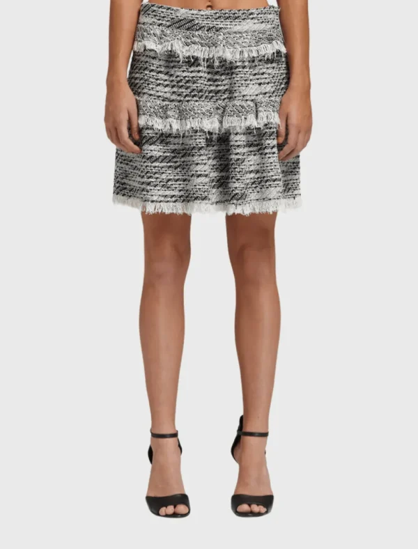 Jorgina Tweed Mini Skirt in Black Ecru