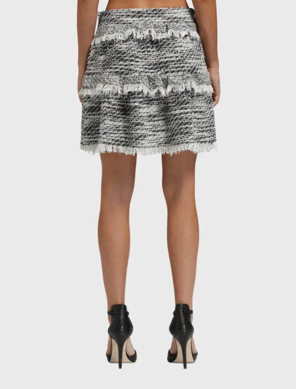 Jorgina Tweed Mini Skirt in Black Ecru