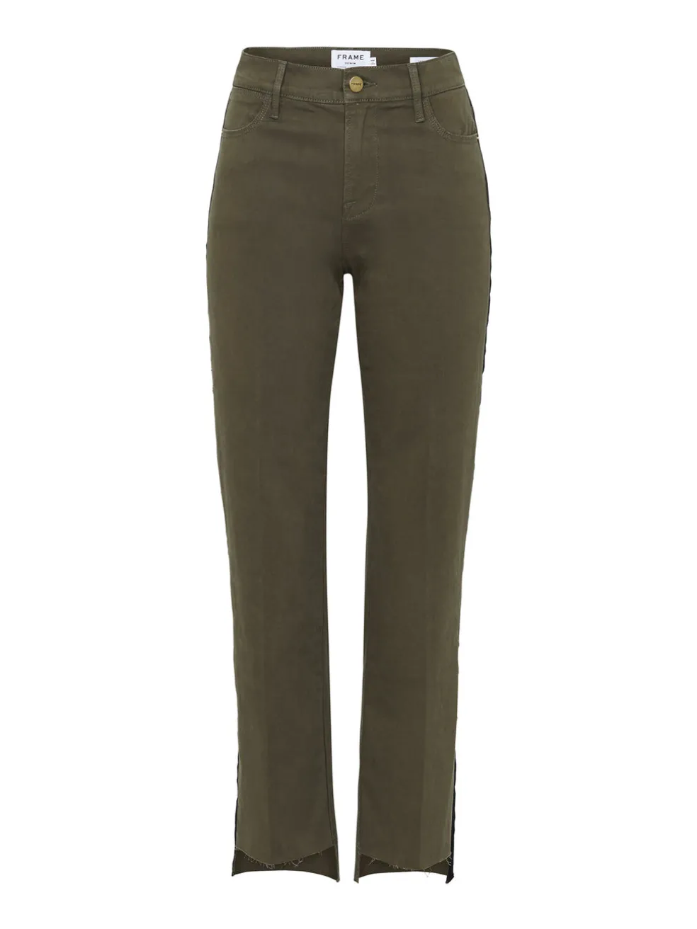 Le High Straight Raw Stagger Tuxedo Tape Jean