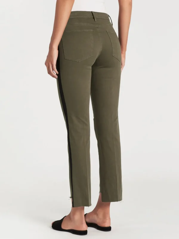 Le High Straight Raw Stagger Tuxedo Tape Jean