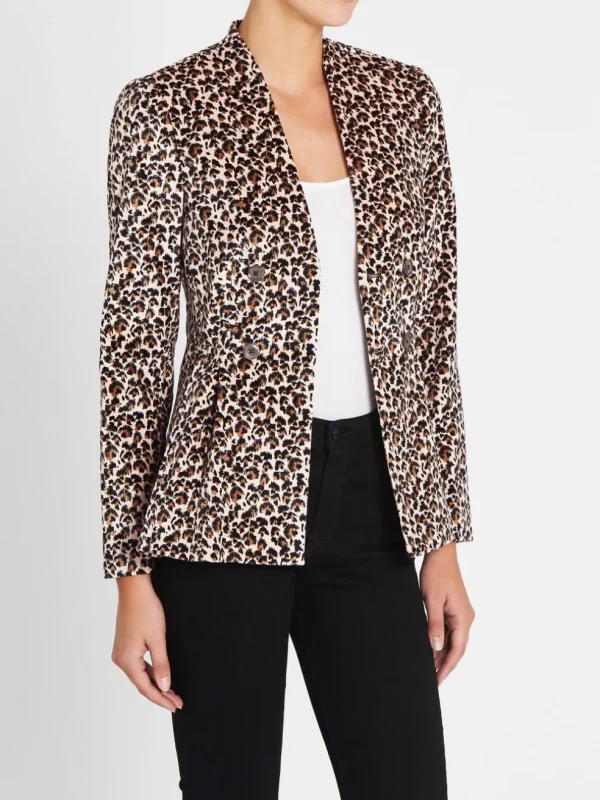 Leopard Print Velveteen Jacket