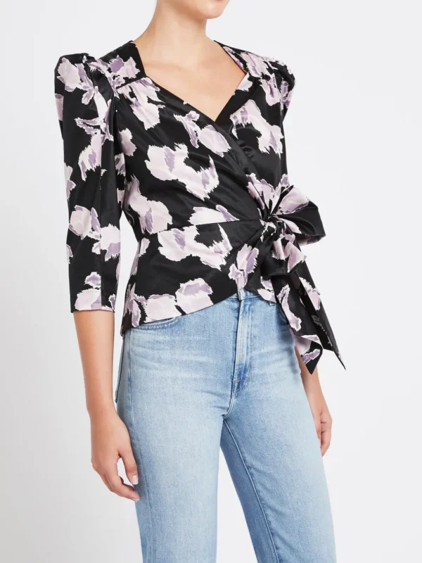 Long Sleeve Ikat Bow Top