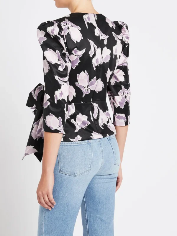 Long Sleeve Ikat Bow Top