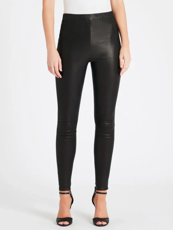 Macey High Rise Pull On Leather Leggings