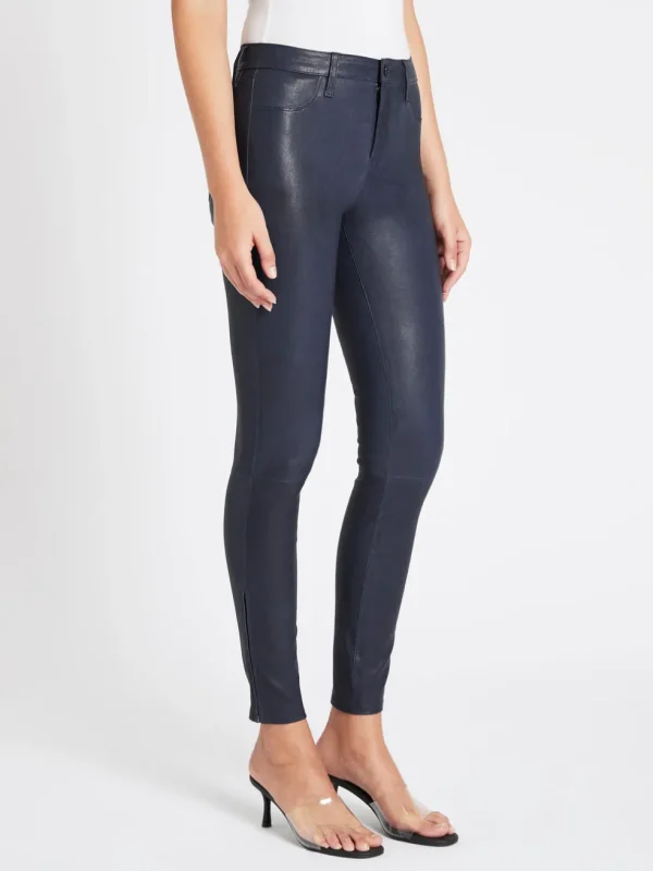 Mid Rise Skinny Leather Pant