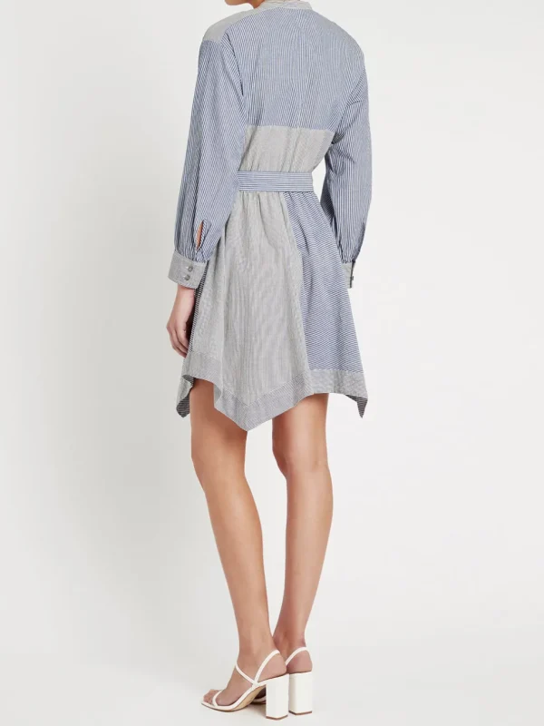 Mixed Stripe And Eyelet Dress