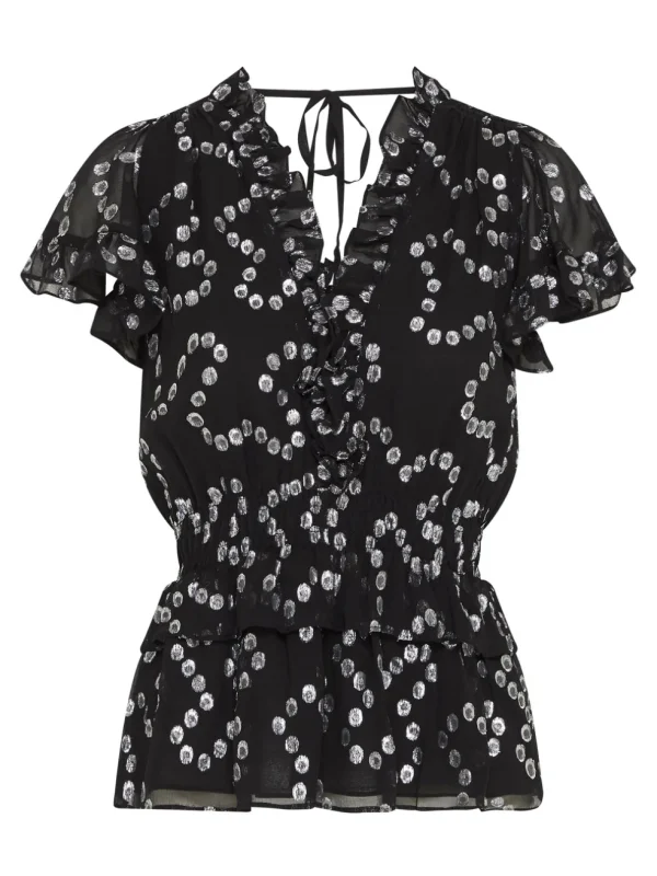 Nuage Metallic Chiffon Top