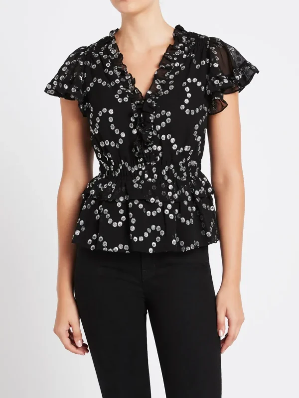 Nuage Metallic Chiffon Top