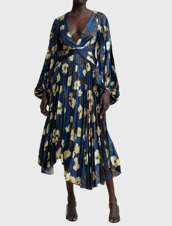 Palms Long Sleeve Midi Dress