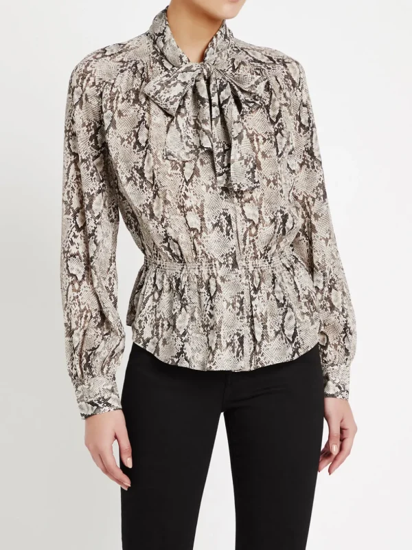 Peplum Tie Blouse