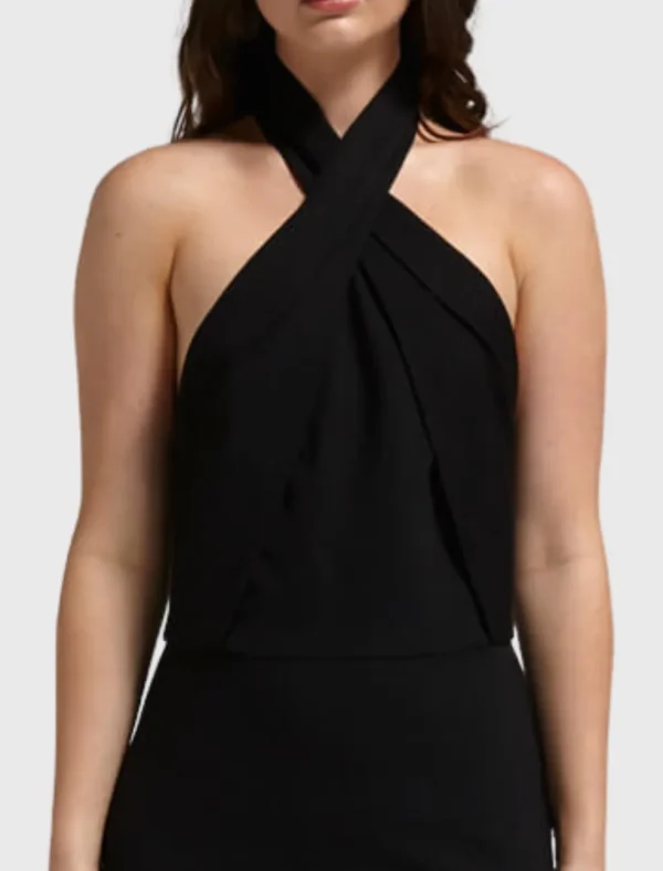 Ponti Asymmetric Ruffle Dress