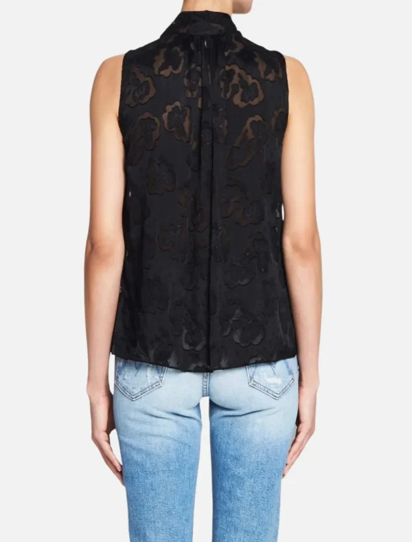 Short Sleeve Jacquard Scarf Top