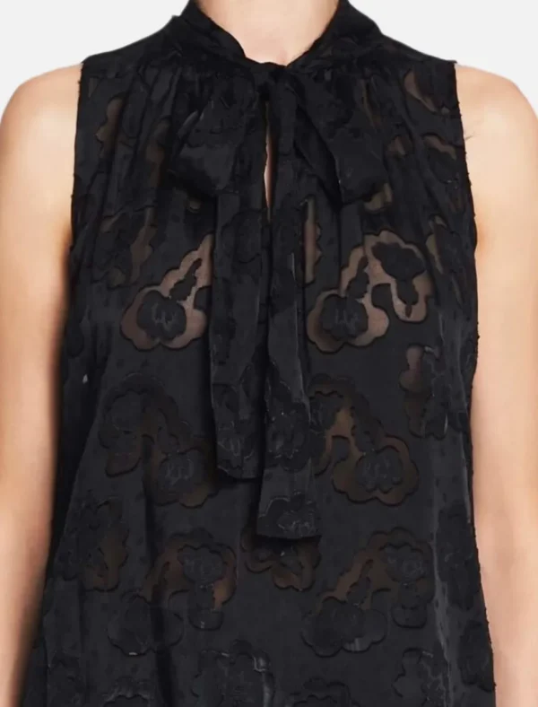 Short Sleeve Jacquard Scarf Top
