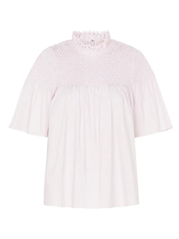 Short Sleeved Sateen Smock Top