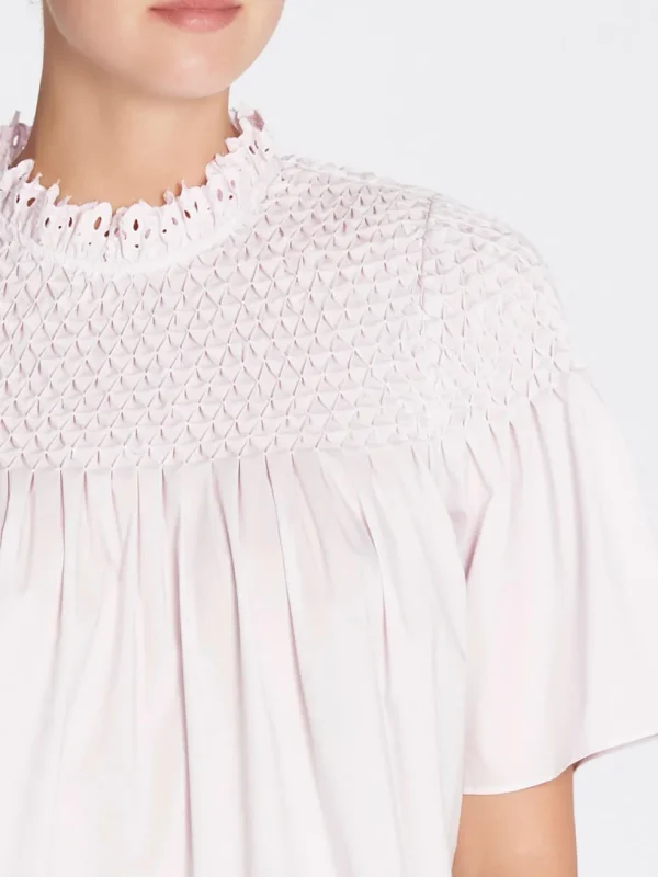 Short Sleeved Sateen Smock Top