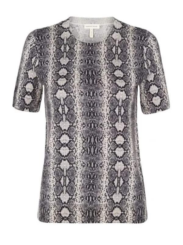 Short Sleeved Snake Print Pullover