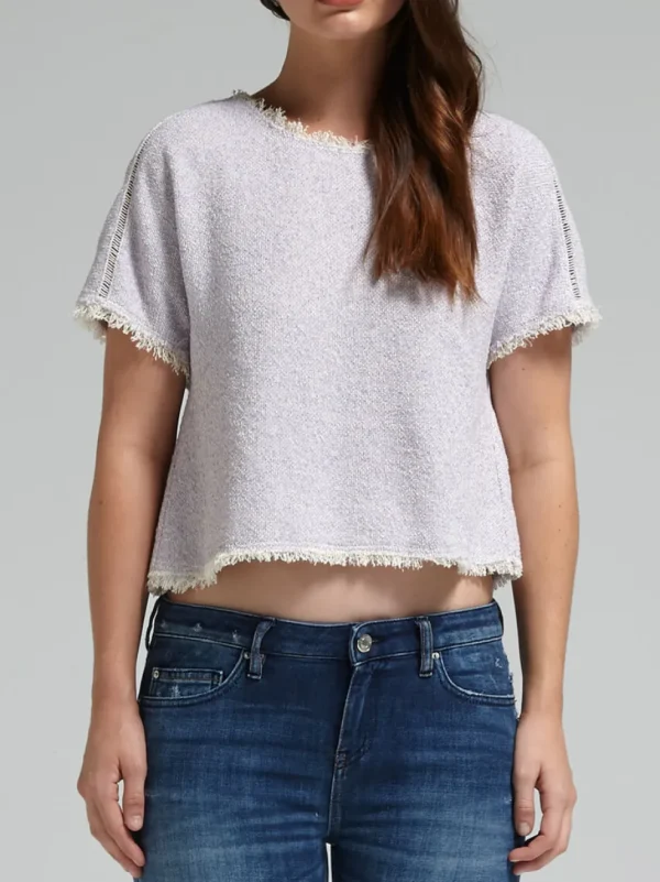 Short Sleeved Tweed Top