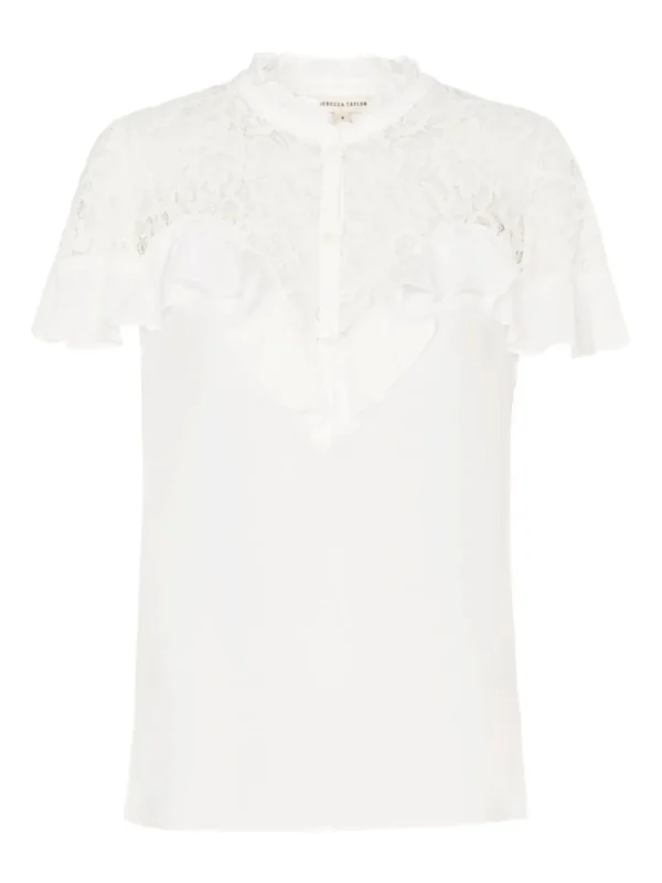 Silk & Lace Ruffle Top