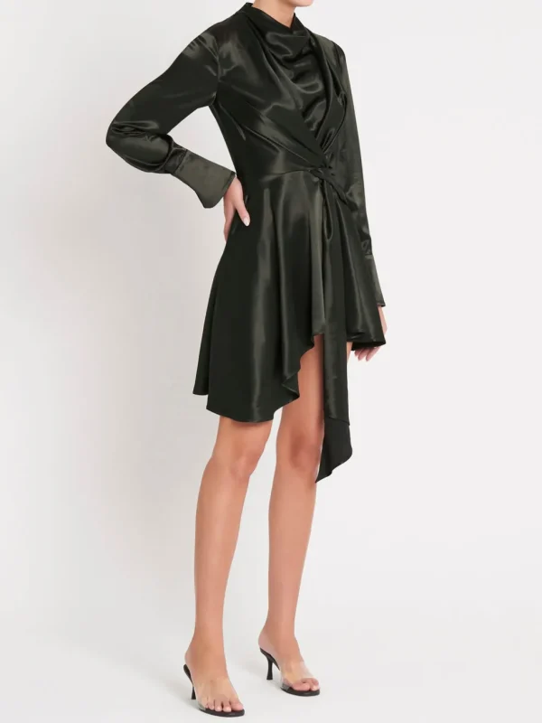 Simmons Satin Long Sleeve Dress