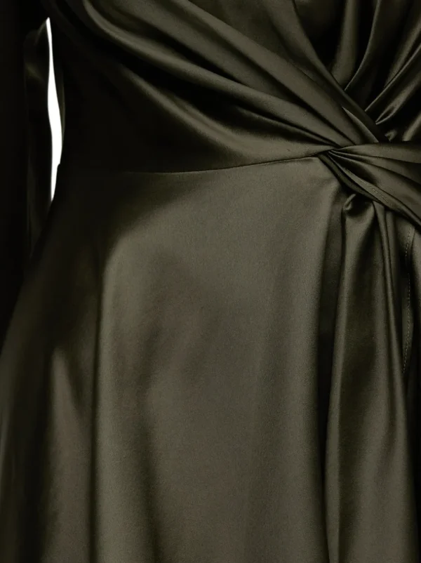 Simmons Satin Long Sleeve Dress