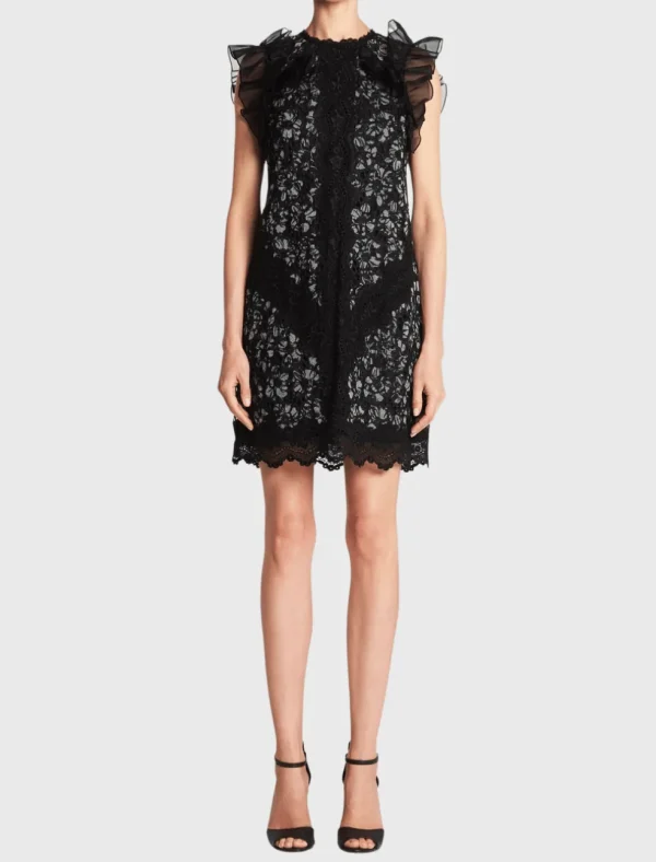 Sleeveless Mini Floral Embroidery Dress