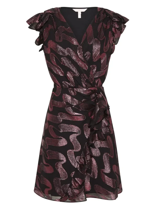 Sleeveless Ribbon Lurex Jacquard Dress