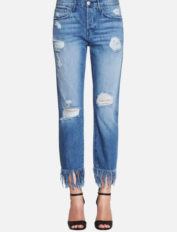 Straight Crop Fringe Jean