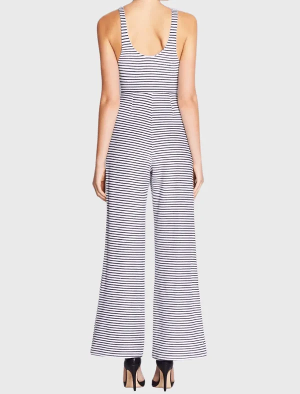 Stripe Lace Up Front Jumpsuit