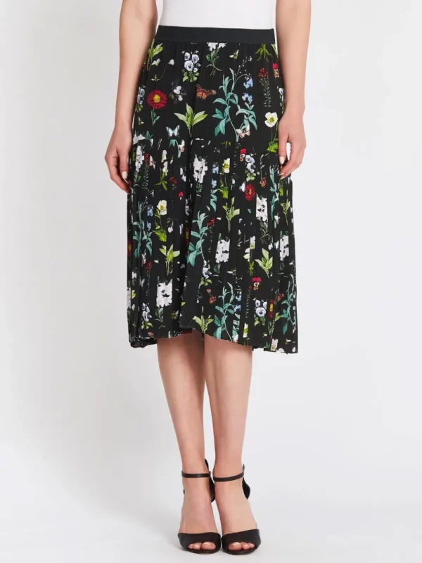 Talise Pleated Floral Midi Skirt