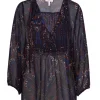 Vandrea Paisley Print Sheer Blouse