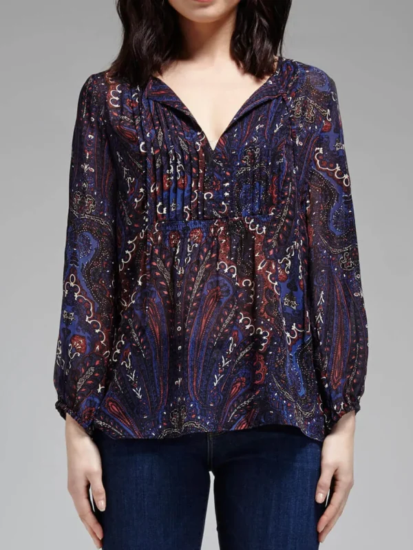 Vandrea Paisley Print Sheer Blouse