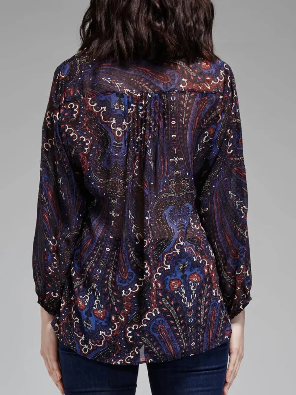 Vandrea Paisley Print Sheer Blouse