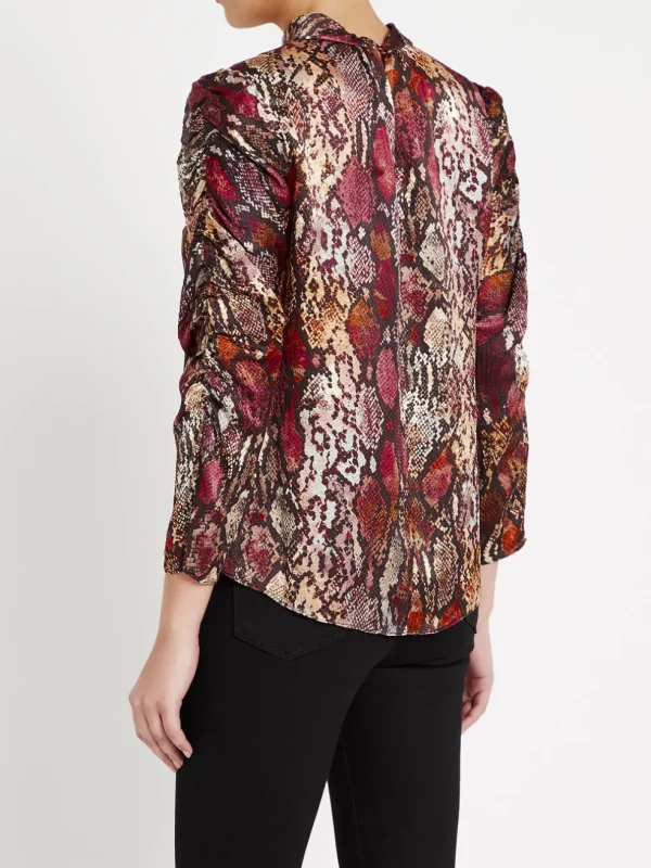 Watercolor Snake Hammered Silk Top